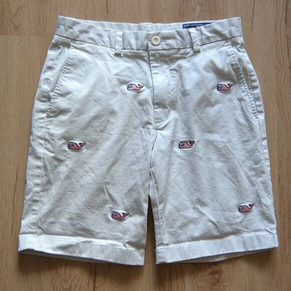 Vineyard Vines Breaker Shorts American Whales Khakis - Picture 1 of 5